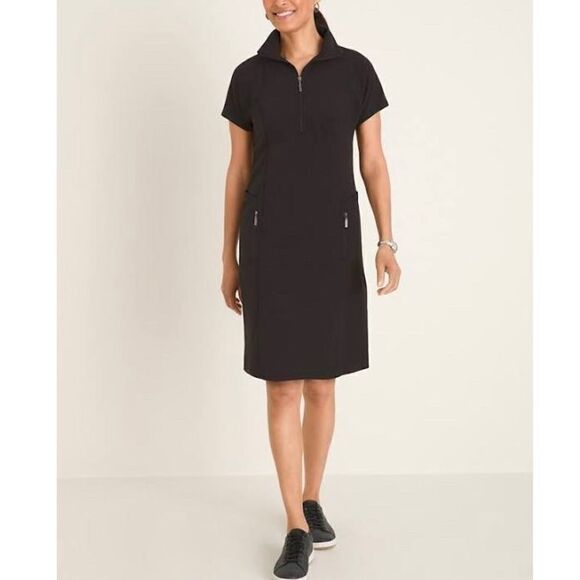 Chico’s SNEEMA HALF-ZIP SEAM-DETAIL DRESS B26 - Picture 3 of 5